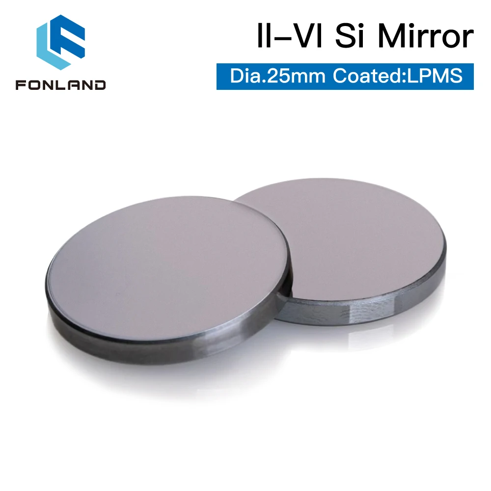 1Pcs Original II-VI Si Mirror Dia.20/25/30mm Thk.3mm 10.6um LPMS Coating for CO2 Laser Engraving Cutting Machine