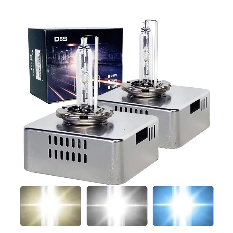 

2PCS SUKIOTO 55W D5S HID Bulbs 6000K 35W Xenon D5S 66540 9285410171 High Low Beam HID Bulb Xenon Replace Bulb Metal Stents Base