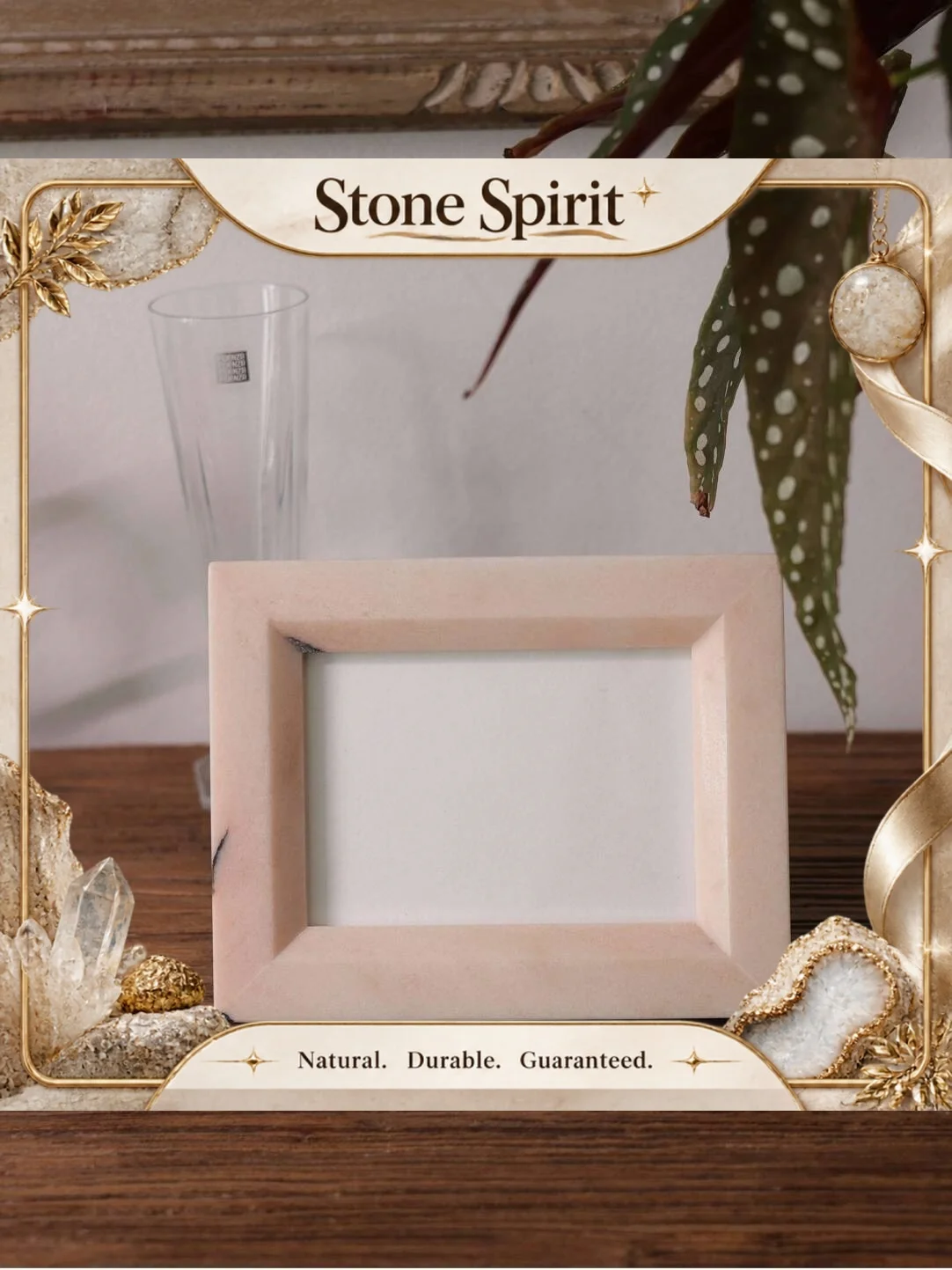 【Natural】Outer Frame Size 18×14cm Calacatta Viola Natural Marble Stone Photo Frame Home Decoration