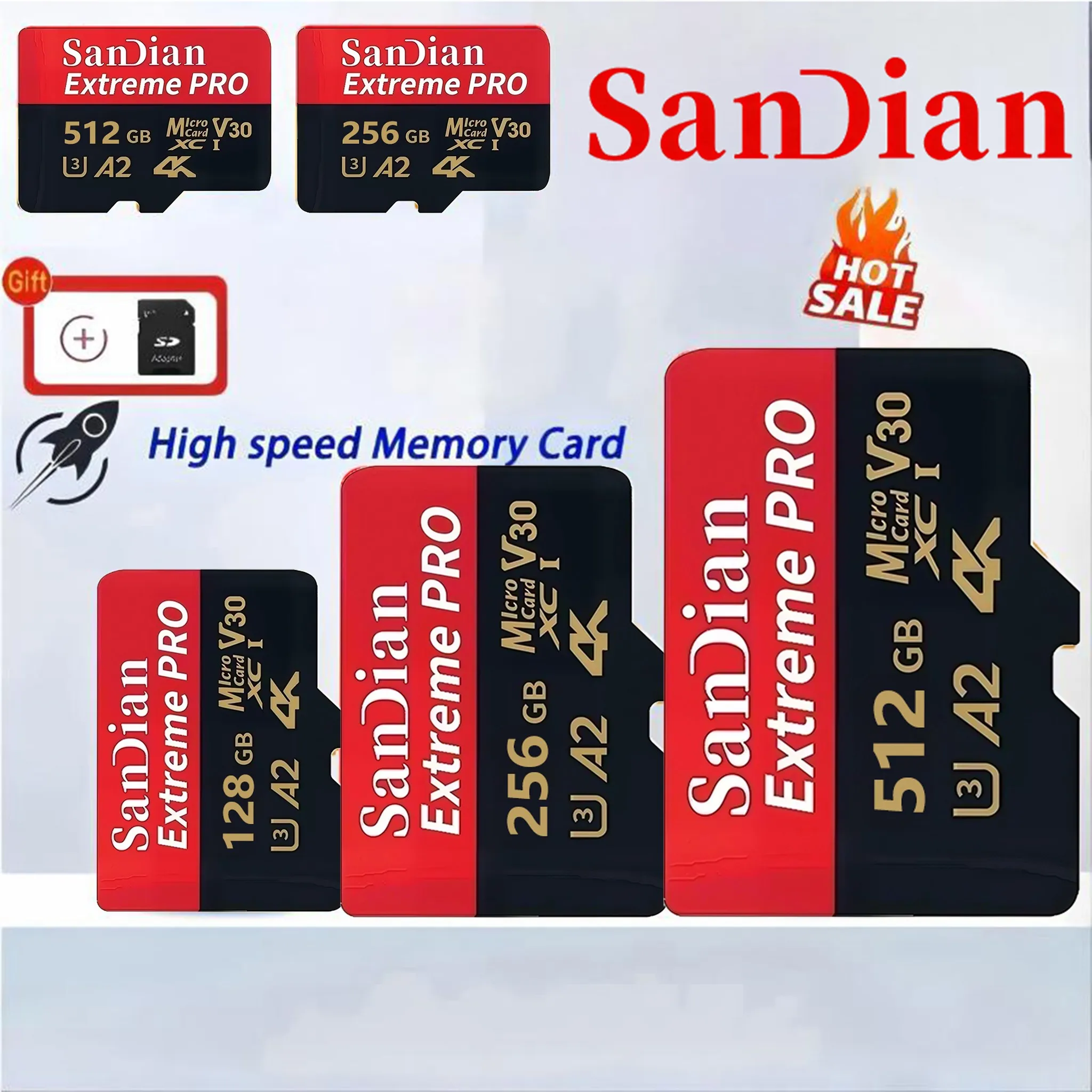 256GB 512GB 128GB Compact Memory Card SD Cards TF Cards Micro TF SD Card for Surveillance/PC/Desktop/Digital Frame/Dashcam