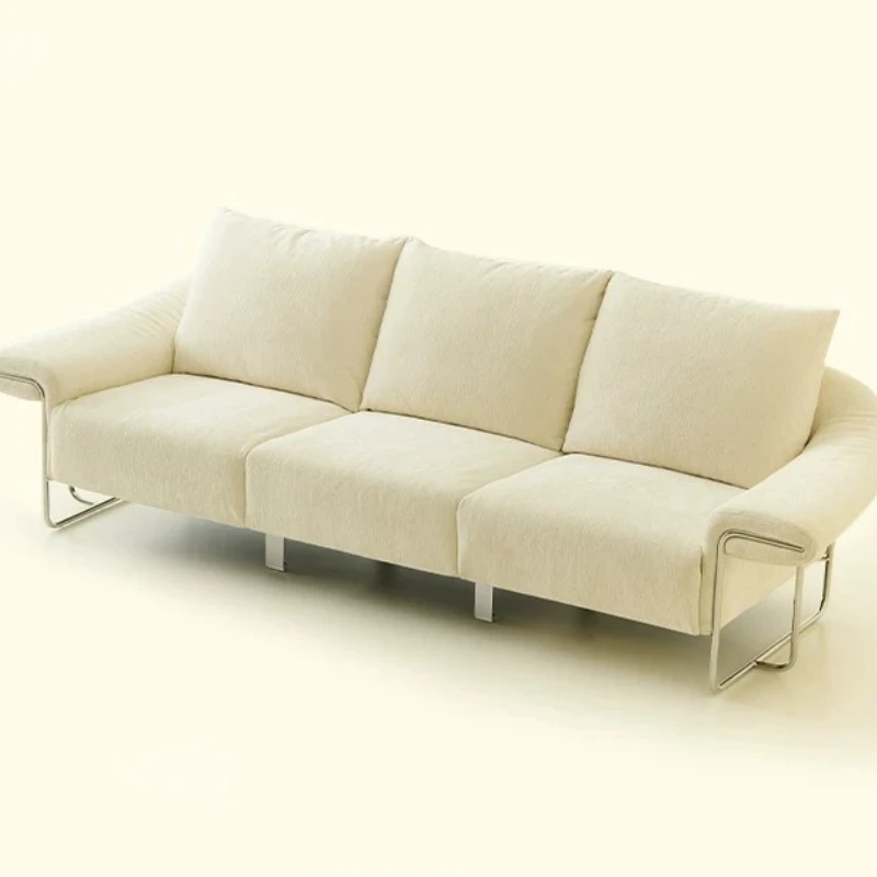 Fabric sofa, medieval cream style, removable and washable 45D high rebound sofa