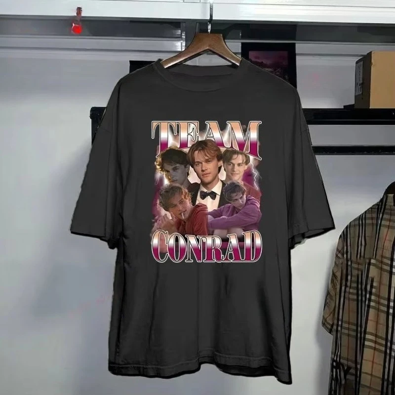 خمر كونراد فيشر النساء عشاء مروحة قميص فريق كونراد الصيف تحولت جميلة المحملة الرجعية الرومانسية الرجال أعلى الجرافيك تي شيرت
