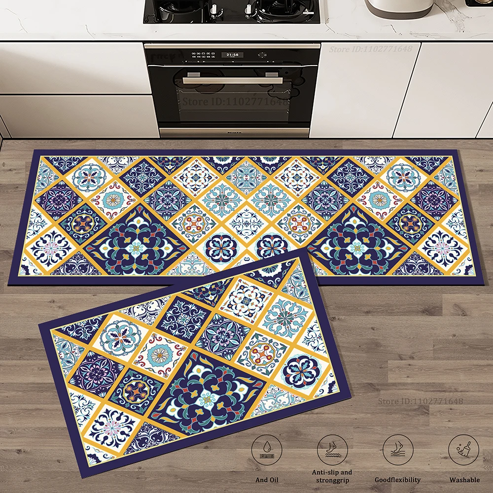 Nachttisch, Wohnzimmer, Arbeitszimmer, Küche, Teppich, Innenhof, Eingang, ethnischer Stil, saugfähige Bodenmatte, rutschfester Teppich aus Kristallsamt – Detail 5