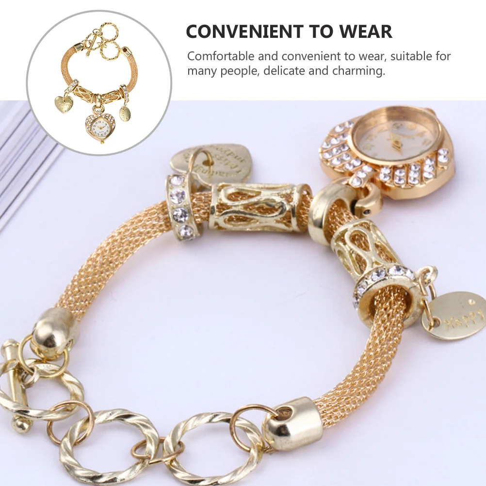 Bracelet Watch Charm Exquisite Wrist Chain Gift Elegant Lady Women with Unique Heart Alloy Decoration Women's