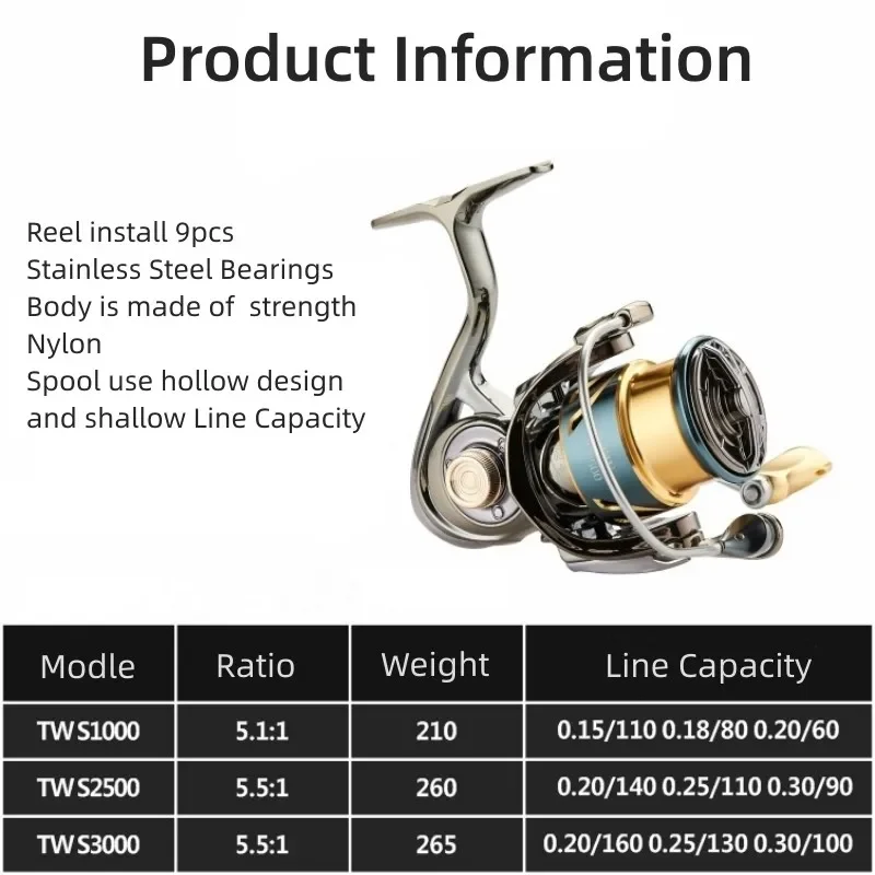 Imagem -02 - Mavllos-bass Spinning Fishing Reel Carretel Raso Chaser Modelo Brake Force 15kg 5.5:1 1500 2500 3500