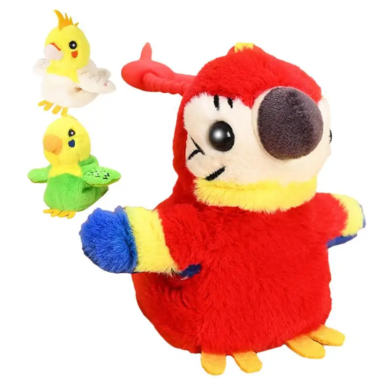 Juguete de peluche de pájaro electrónico Musical para niños, loro parlante, juguete interactivo, grabable Musical, muñecas de alas ondulantes para mascotas