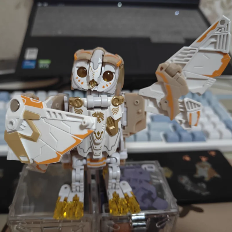 52 brinquedos besta caixa série branco ruído coruja transformável brinquedo mecha modelo na moda estatueta charme colecionável presente série ornamentos