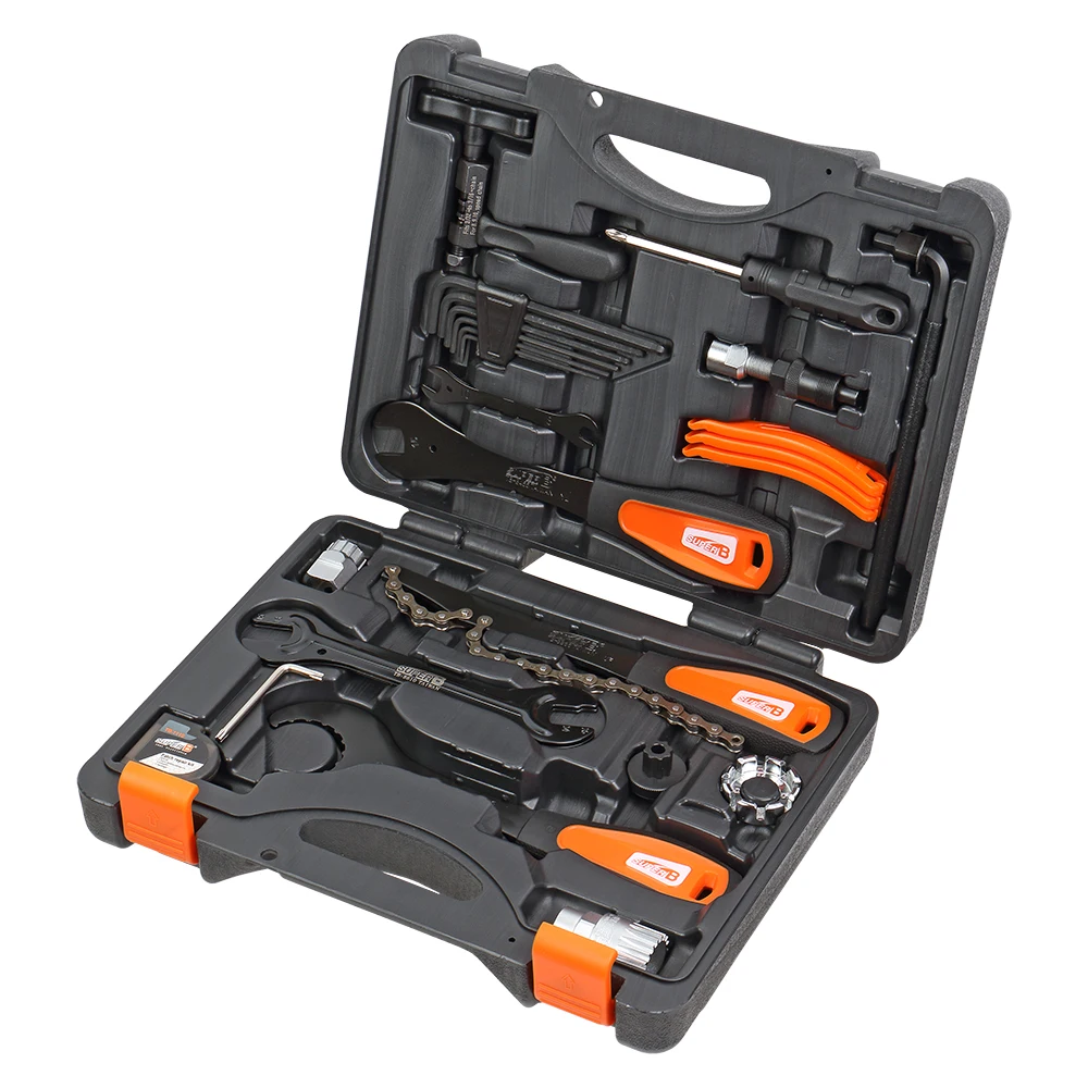 

Super B TBA-500 Professional Bicycle Tool Sets Bike Repair Shop Tool Box 27 pcs Multifunction Bike Tool Blow Case B.B. Wrench