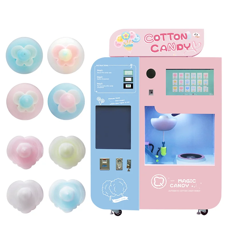 Full Automatic Cotton Candy Vending Machine for Sale Commercial Cotton Candy Machine Marshmallow Sponge Maker for Children