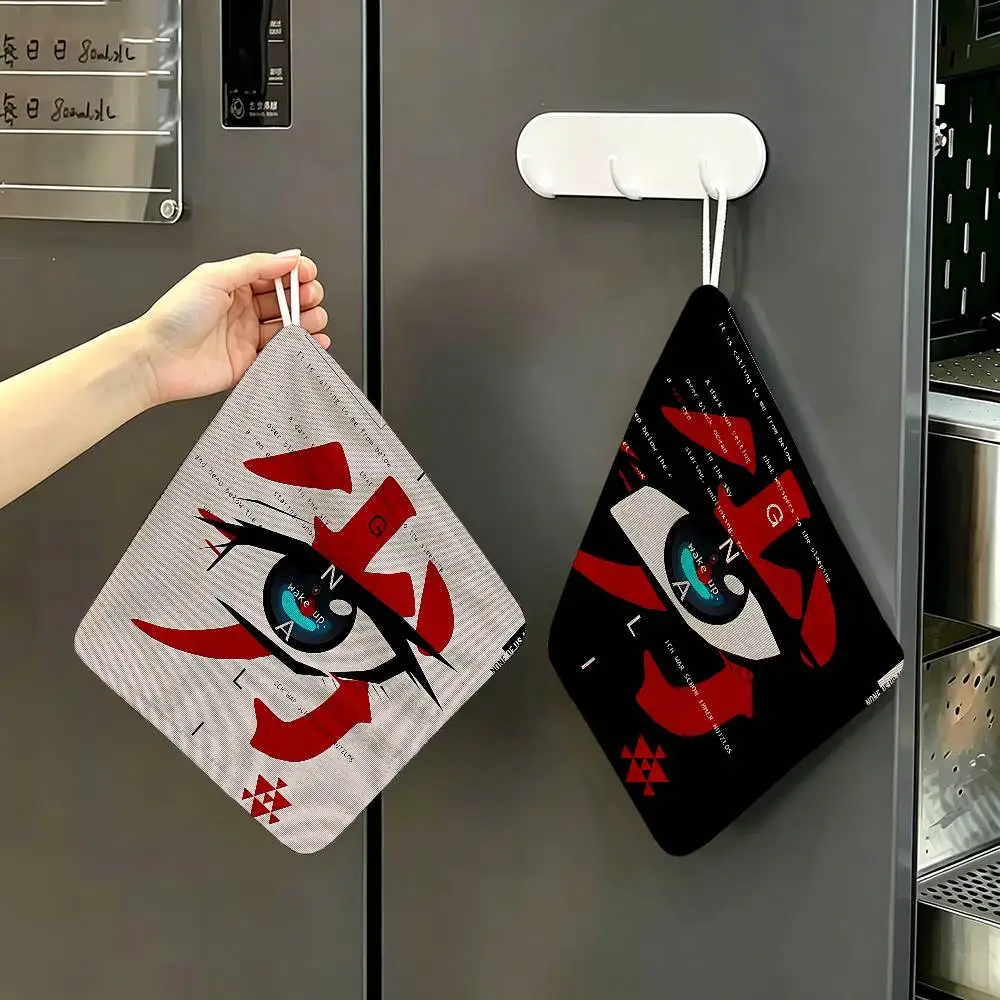 Popular S-Signalis Horror Game Polyester Cotton Hanging Kitchen Towel, Soft Hand Wiping Towel, Reusable for Kitchen Bathroom