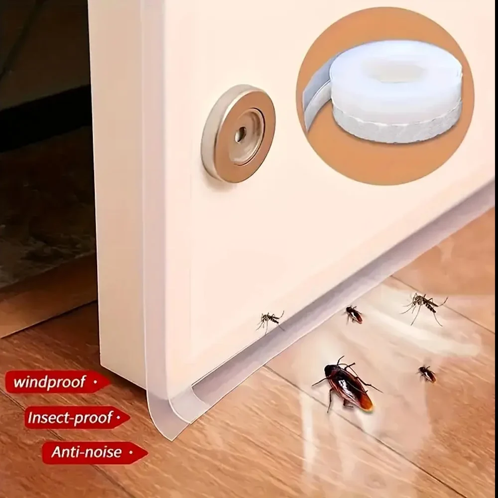 Self Adhesive Window Door Seal, Transparent Weather Stripping Tape to Block Draft, Dust, Noise - Thermal Insulation for Home