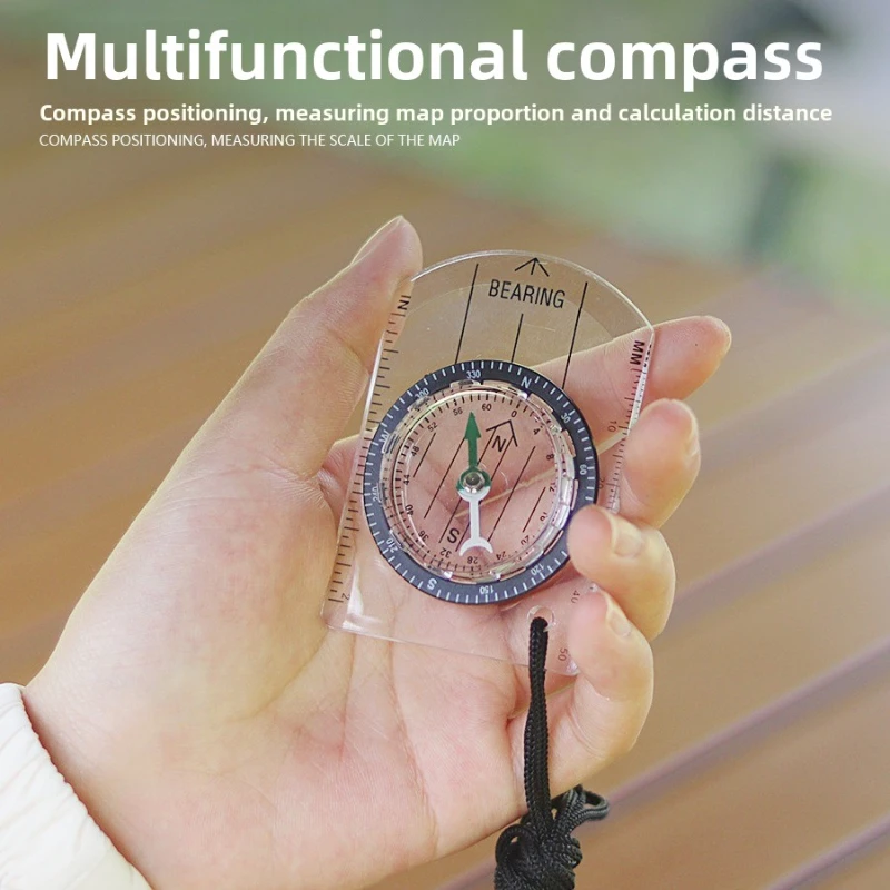 Wilderness survival outdoor equipment professional multi-function compass map scale ruler compass