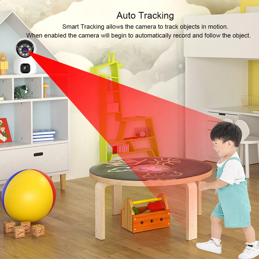 4G SIM IP Camera Wireless Dual Lens Night Vision Indoor Baby Monitor Human Detect Two Way Video Camara CCTV Security Protection