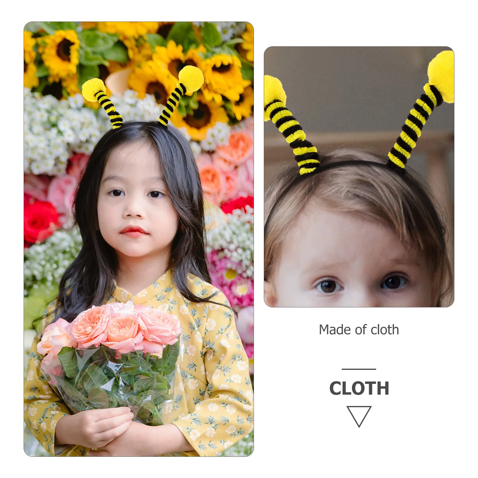 

8pcs Bee Headband High Quality Cloth Durable Safe Birthday Christmas Masquerade Cosplay Stage Hair Accessories Kids Gift
