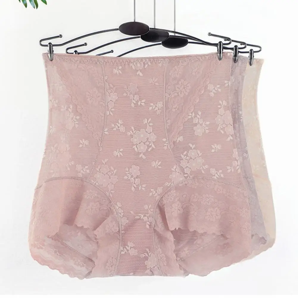Lightweight High-waist Panties High Waist Lace Panties for Women Butt-lifted Slim Fit Underwear with Good Breathability Quick