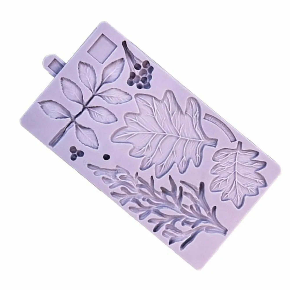 

Rose Leaves Coral Silicone Fondant Mould Fruit Leaf Chocolate Sugarcraft Border Cake Topper Decoration Baking Tool Mold