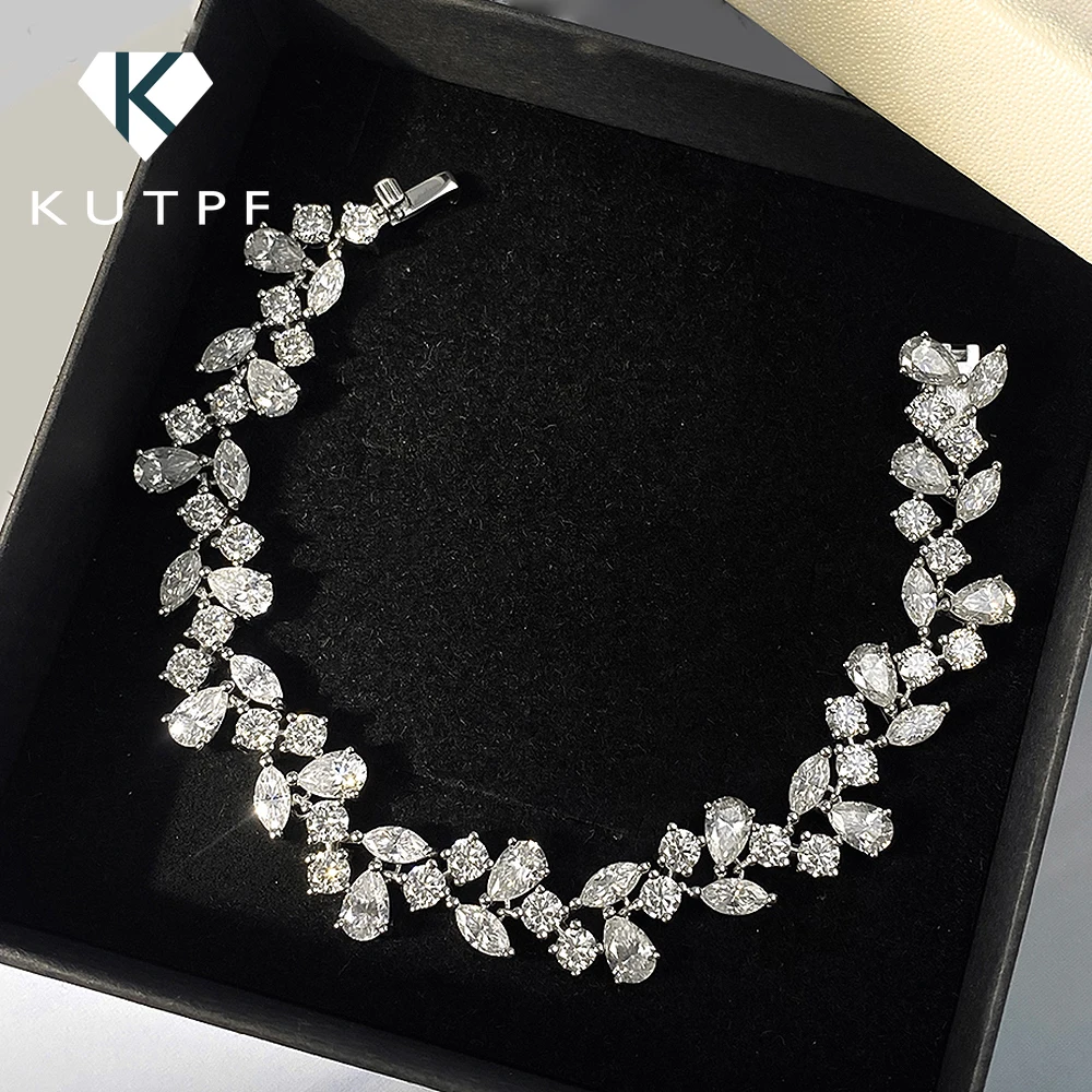 Marquise/Pear/Round Cut Full Moissanite Diamond Bracelets for Women 925 Silver Luxury Bridal Wedding Bracelet With Certificate Marquise/Pear/Round Cut Full Moissanite Diamond Bracelets for Women 925 Silver Luxury Bridal Wedding Bracelet With Certificate