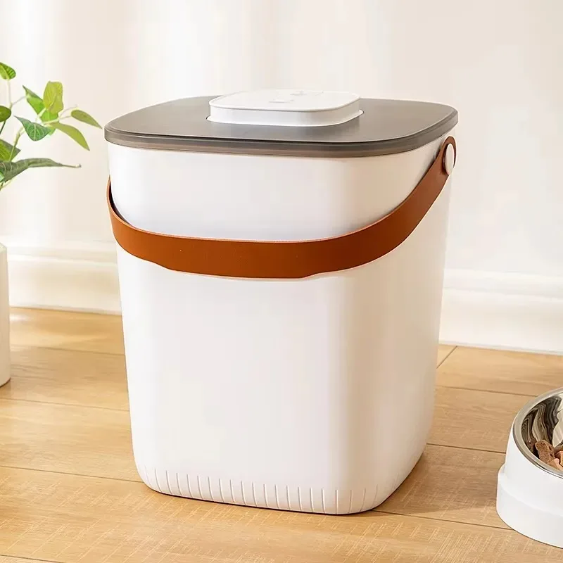 

High Quality Large-Capacity Plastic Pet Food Storage Bucket Factory Wholesale Electric Vacuum Rice Bin Pet Grain Storage Barrel