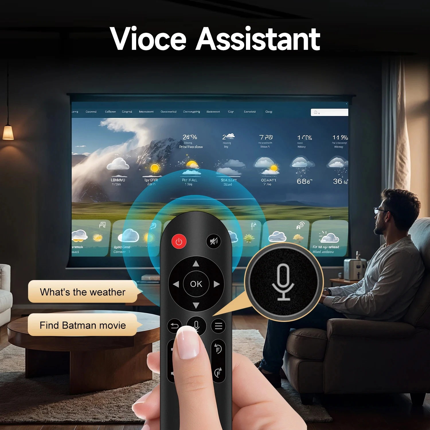 Magcubic HY310 Air Mouse Sprachsteuerung Autofokus 4K HD Heimprojektor 330ANSI 1080P Android 11 Tragbares Kino 5W Lautsprecher – Detail 18
