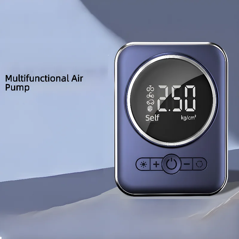 Car air pump, portable smart wireless digital display inflator, multifunctional tire emergency car air pump