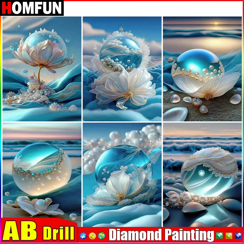 

HOMFUN AB 5d Diamond Painting Full Square/Round "Flowers Landscapes" Picture Of Rhinestone DIY Diamond Embroidery Home Decor