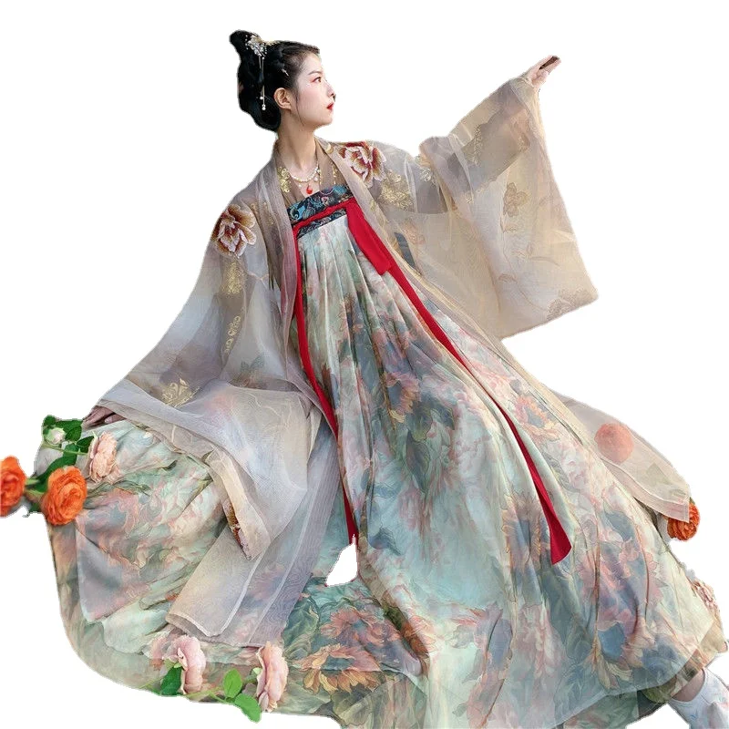 Ancient Hanfu Women Chinese Traditional Tang Suit Folk Dress Princess Fairy Dance Costume Vintage Dance Party Hanfu Dress