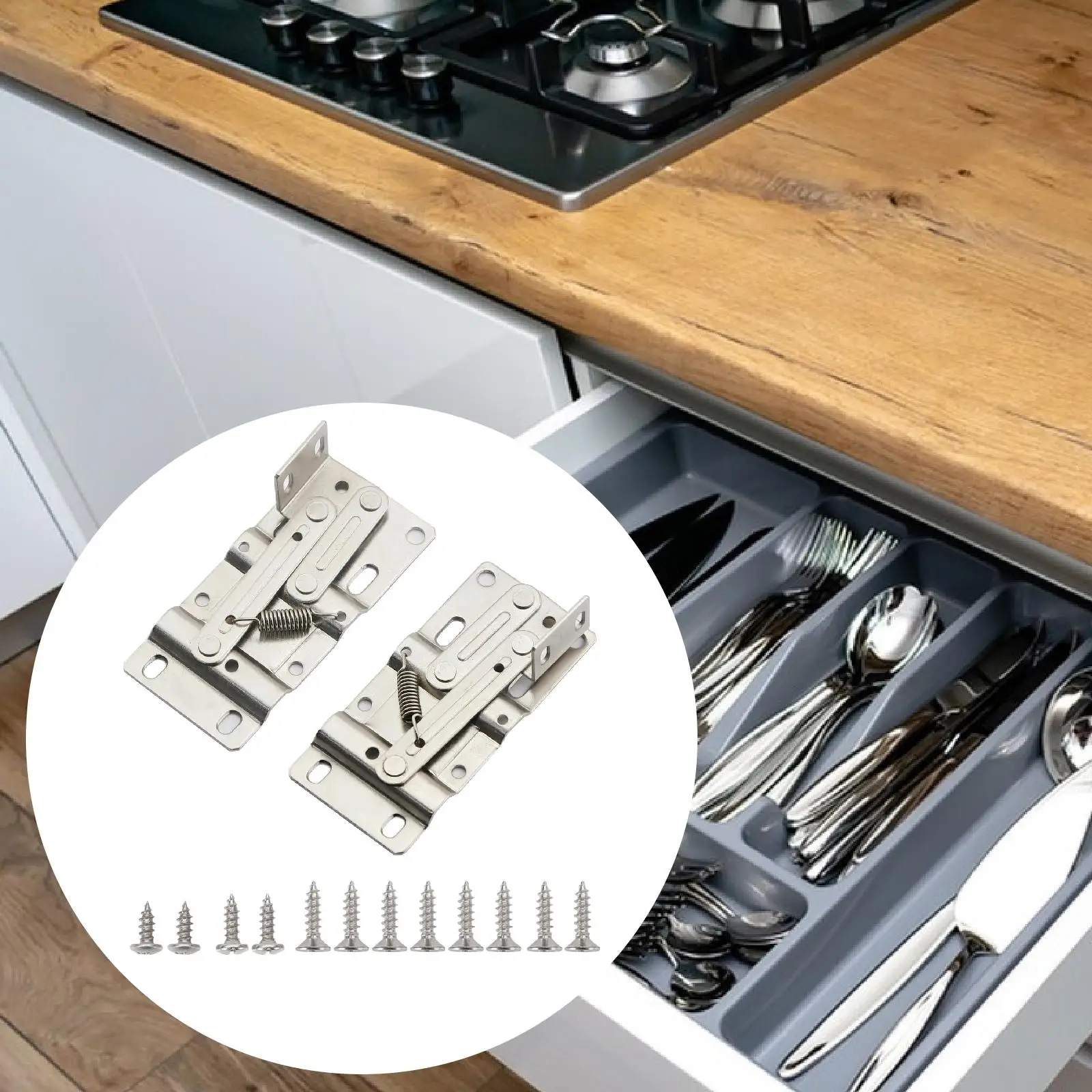 1 Pair Tip Out Tray Hinges 45 Degree Accessories with Mounting Screw Hardware Cabinet Door Hinges for Cabinet Kitchen
