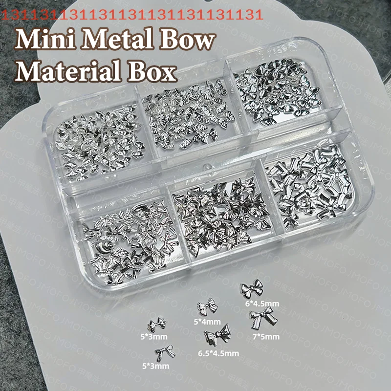 اكسسوارات الديكور مانيكير لفن الأظافر 6 شبكات القوس الصغير مسمار سحر الذهب والفضة اللؤلؤ مسمار الراين