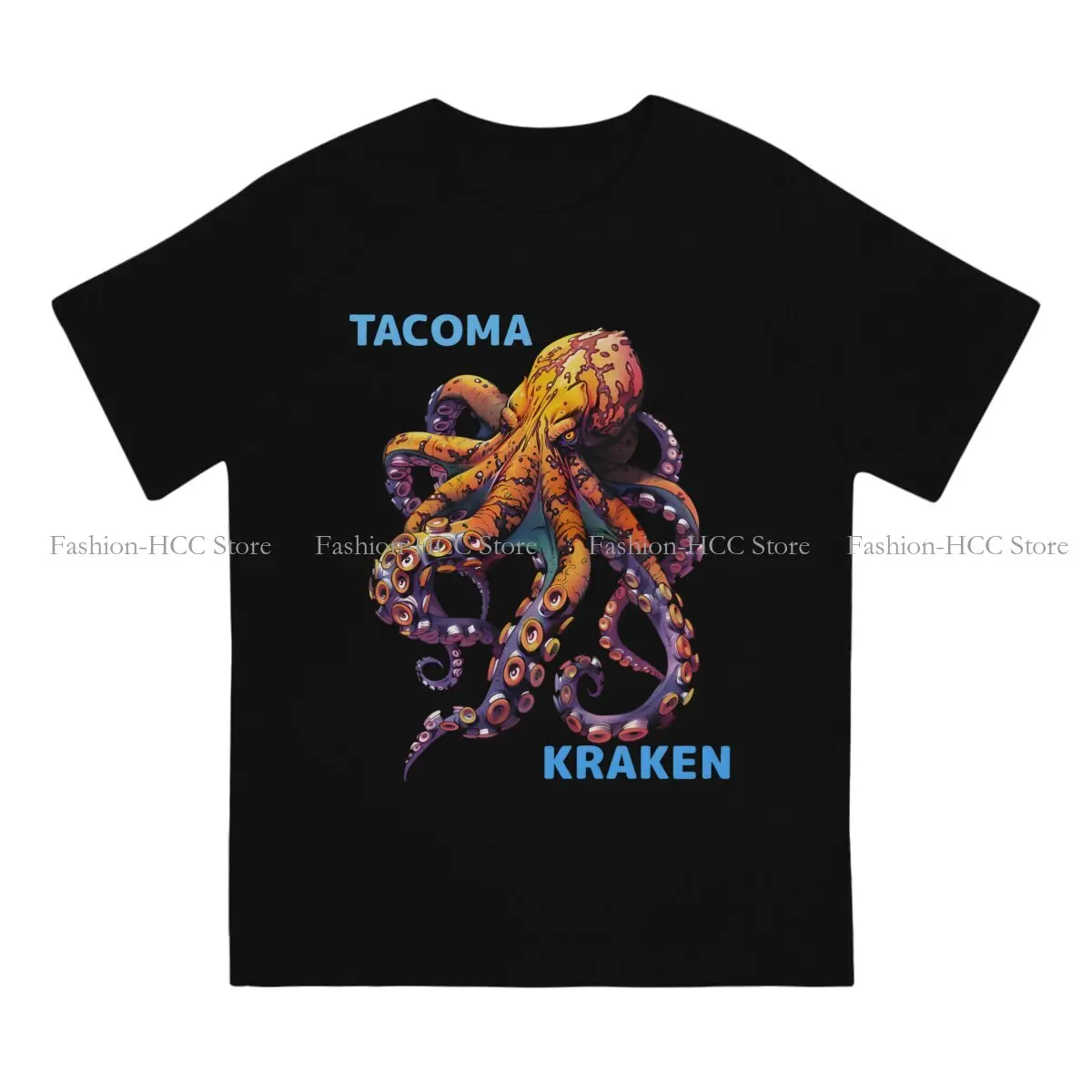 Tacoma Kraken Newest TShirts Octopus Male Style Pure Cotton Tops T Shirt Round Neck 