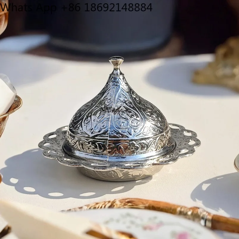 

Large Sugar Box Silver Court Style Delicate Coffee Sugar Bowl