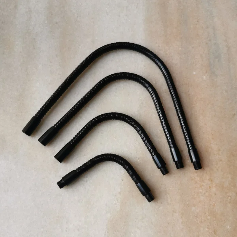 M10 Male Screw +female Thread Positioning Soft Light Metal Flexible Bentable Conduit Black Gooseneck Hose Serpentine Tube DIY
