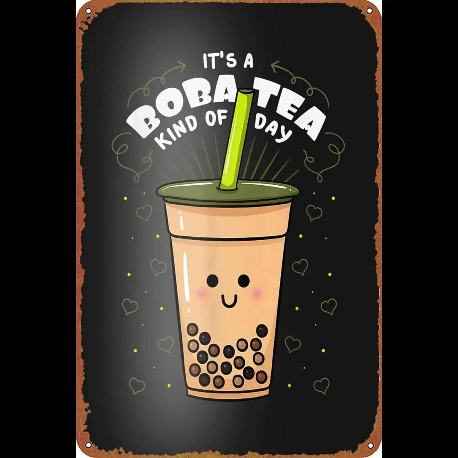 Cartel de Metal Retro para té de la leche y burbujas, cartel Vintage de perlas de Boba Tapioca para cafetería, Bar, decoración de pared del hogar, perfecto para amantes del té