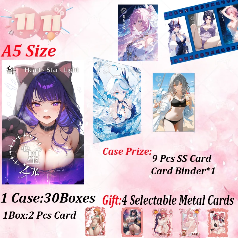 

New Goddess A5 Size Card Heart Star Light Hobby Anime Waifu Card Doujin Board CCG SSP Rare Card Toy Gifts