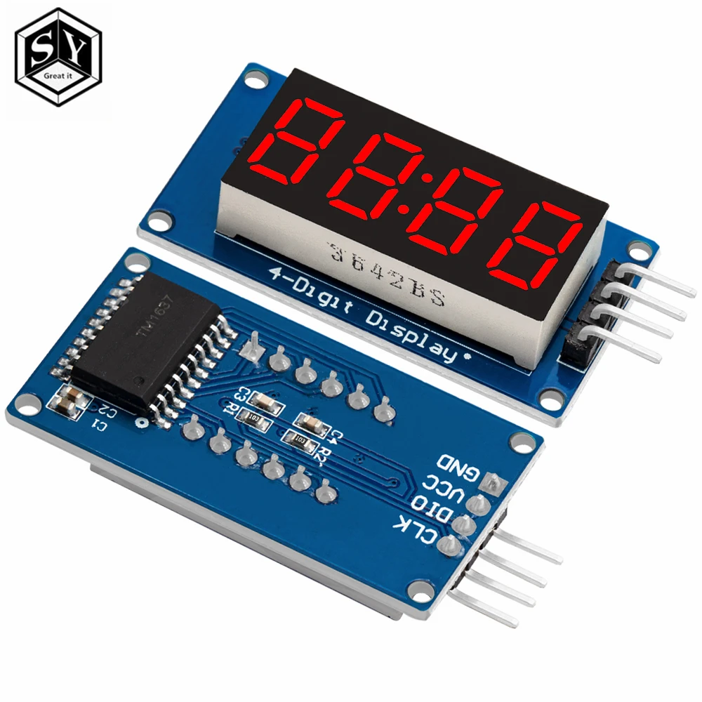 1PCS TM1637 4 Bits Digital LED Display Module For arduino 7 Segment 0.36Inch Clock RED Anode Tube Four Serial Driver Board Pack