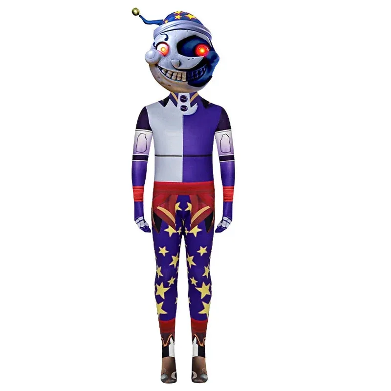 

Sundrop and Moondrop Cosplay Costume Kids Anime Jumpsuit with Mask Horror Halloween Party Cosplay Outfit Clothes