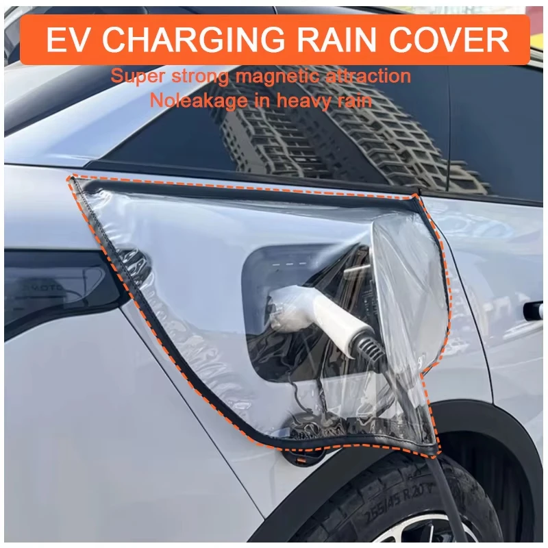 

Rain Cover For Charging Gun Charging Gun Protective Cover Transparent Magnetic EV Charger Port Protector Waterproof Outdoor