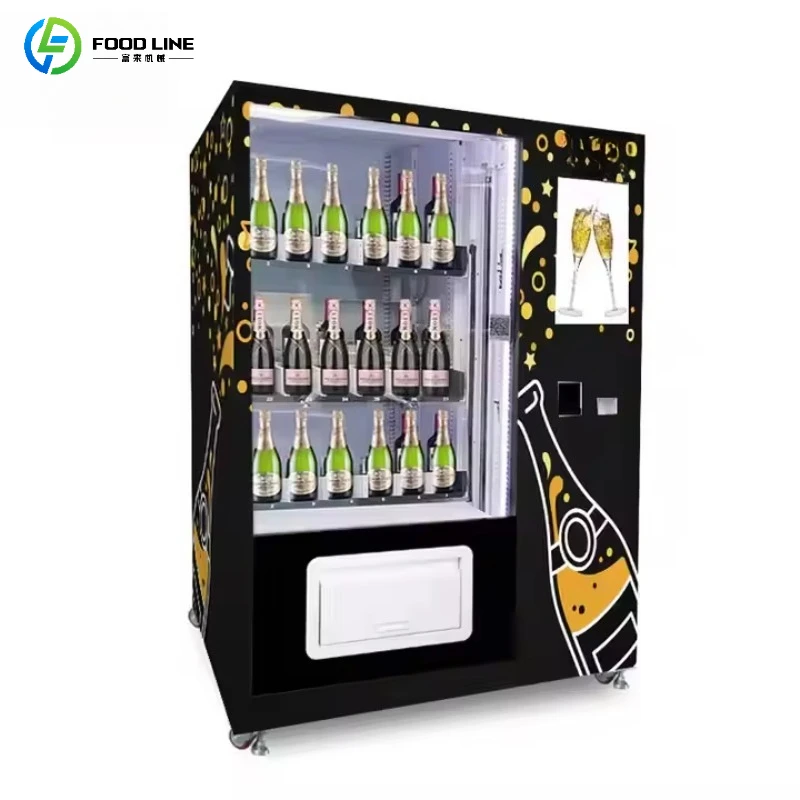 

Automatic Lift Vending Machine for Beer Wine Cake Salads Sushi Doughnuts Sweet Pies with Card Banknote Payment System Customized