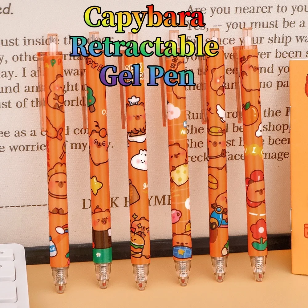 

Набор гелевых ручек с выдвижным стержнем Smooth Black Ink Capybara Retractable Gel Pen Set Panda для учеников начальной школы – отличный подарок, школьные принадлежности для детей