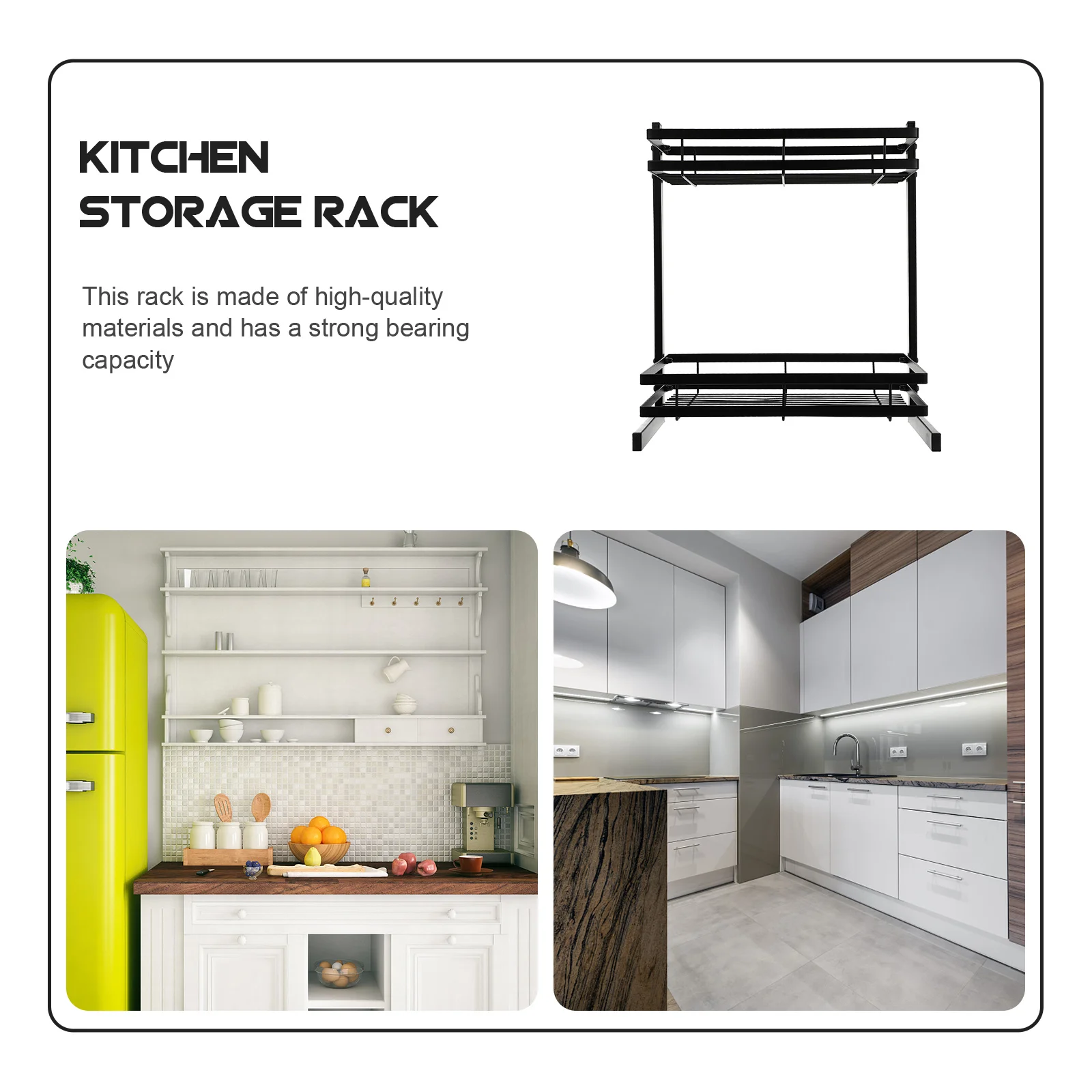 

1pc Seasoning Rack Iron Storage Organizer Multi-Layer Kitchen Shelf For Spice Bottles Sauce Jars Vertical Countertop Storage