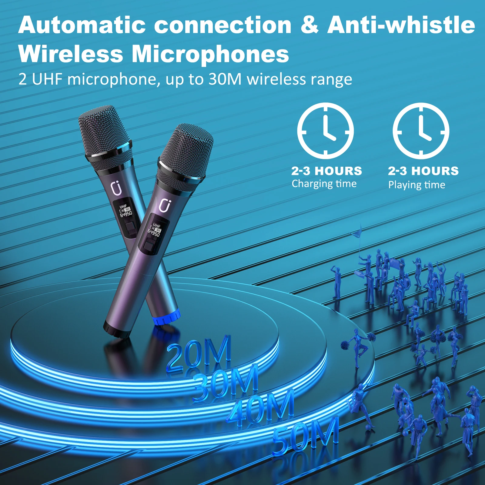 آلة الكاريوكي T8، مكبر صوت كاريوكي كبير مزود بتقنية البلوتوث مع طاقة ذروة 500 وات للبالغين، نظام PA مع عجلات دوارة وعربة #4
