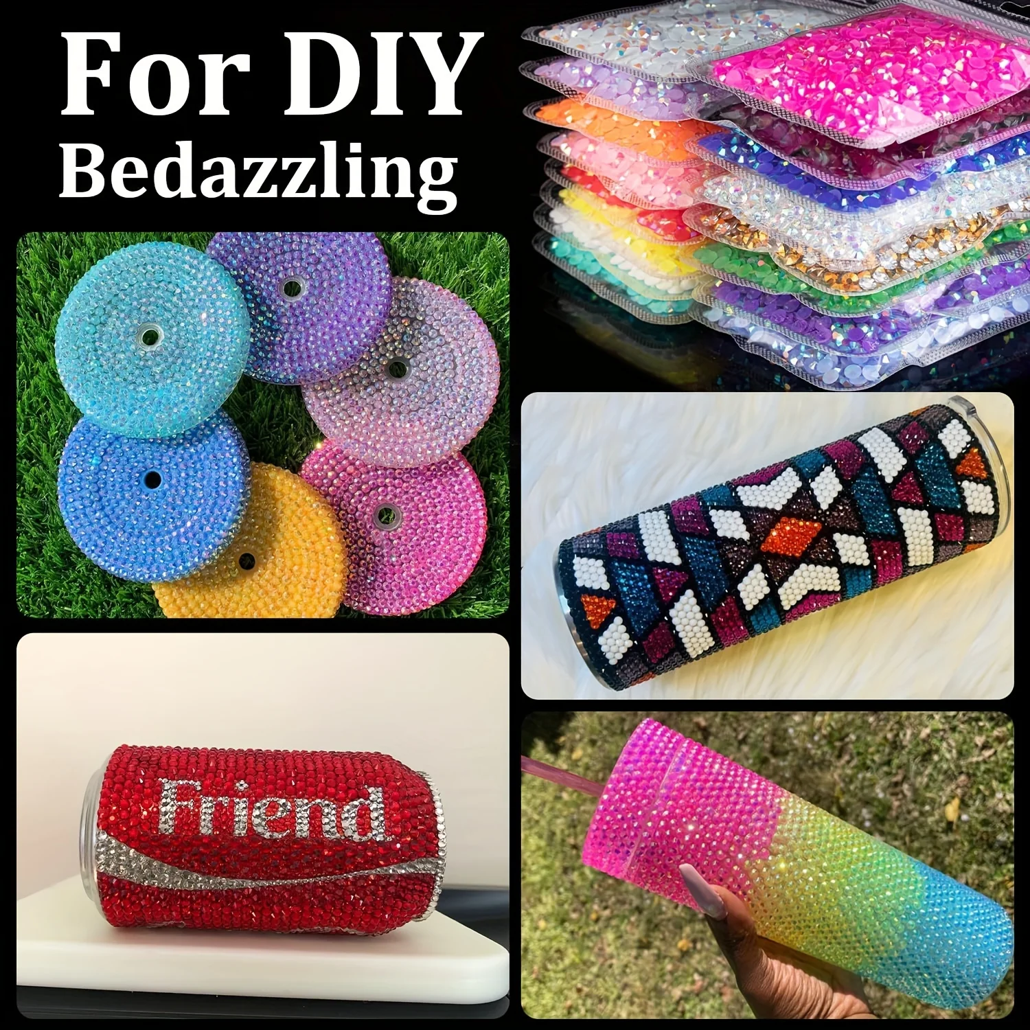 4mm Pure White AB Color Resin Flatback Rhinestone 4200pcs Flatback Jelly Resin Rhinestones for Mugs, Tumblers, Craft Decoration