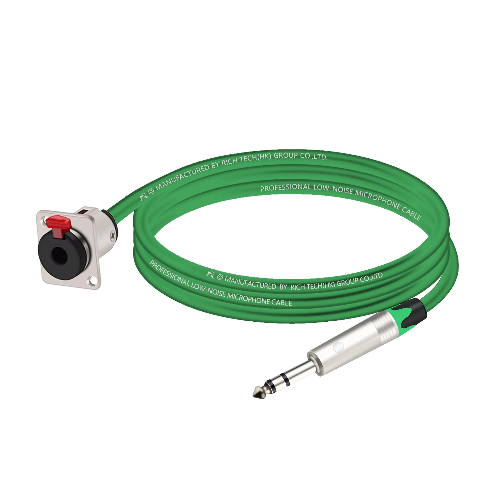 1Pc D-Type 1/4 Inch Trs Vrouwelijke Paneelbevestiging Naar 6.35Mm Mannelijke Stereo Jack Kabel Luidspreker Hoofdtelefoon Verlengingsadapter Snoer 0.2M-15M