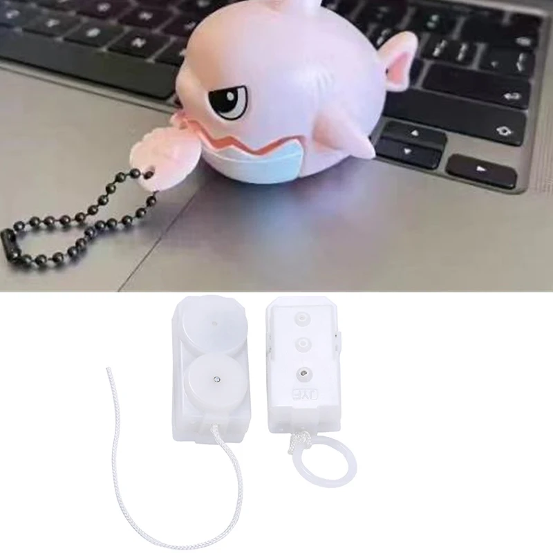 1 pièces bricolage en peluche jouet accessoires en plastique bébé tirant queue anneau outil Micro Vibration mouvement jouet tirer chaîne vibrateur