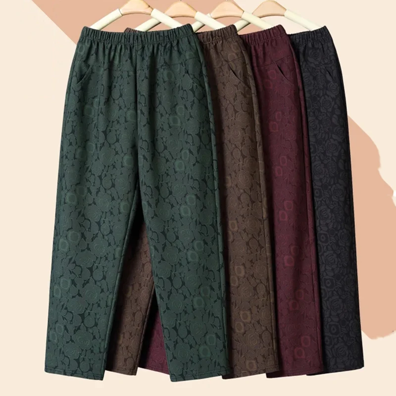 Summer Crop Pants Thin 2025 Women's Large size Fashion Casual Classic Breathable Clothing Elastic Waist Flower Print Trousers