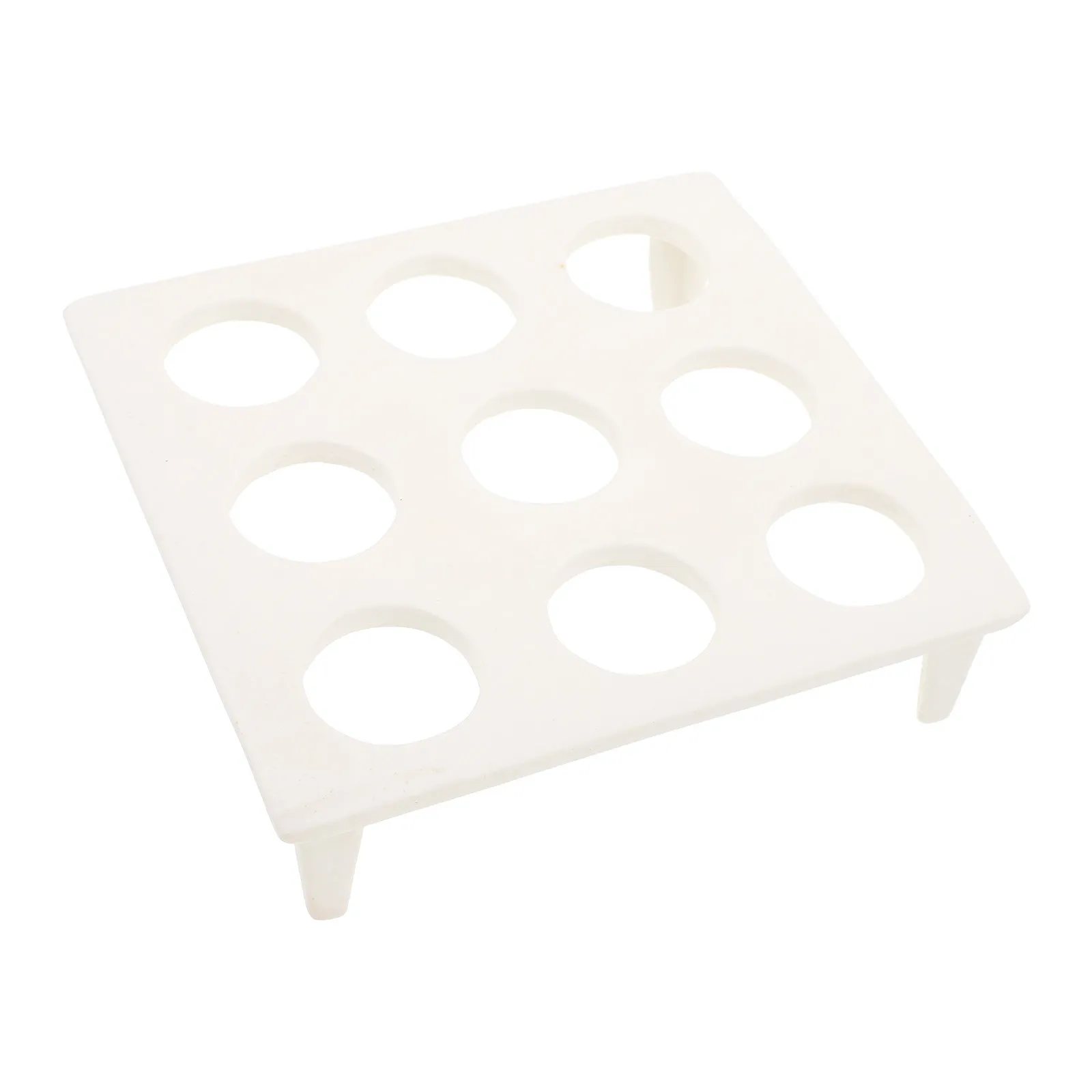 6-Hole Porcelain Crucible Rack Ceramic Laboratory Crucible Stand Supports Crucibles Safely for High Temperature Test and