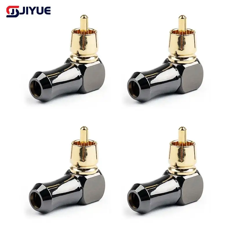 

1pc 90 Degree Snake King RCA L-shaped Gun Black Gold Plated Right Angle RCA Male Plug Audio Video Connector Soldering