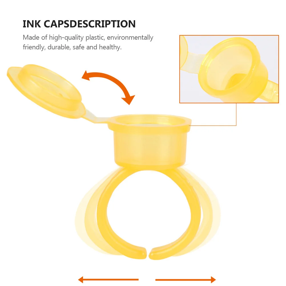 

50 шт., чашки с чернилами на палец, экологически чистые пластиковые пигментные колпачки для наращивания ресниц, аксессуары для удаления клея