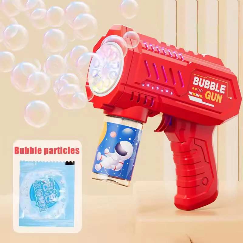 Vollautomatische Seifenblasenpistole Raketen-Seifenblasenmaschine Automatischer Blasenmacher mit Seifenblasenflüssigkeit Spielzeug für Kinder Strand Outdoor Seifenblasengeschenke