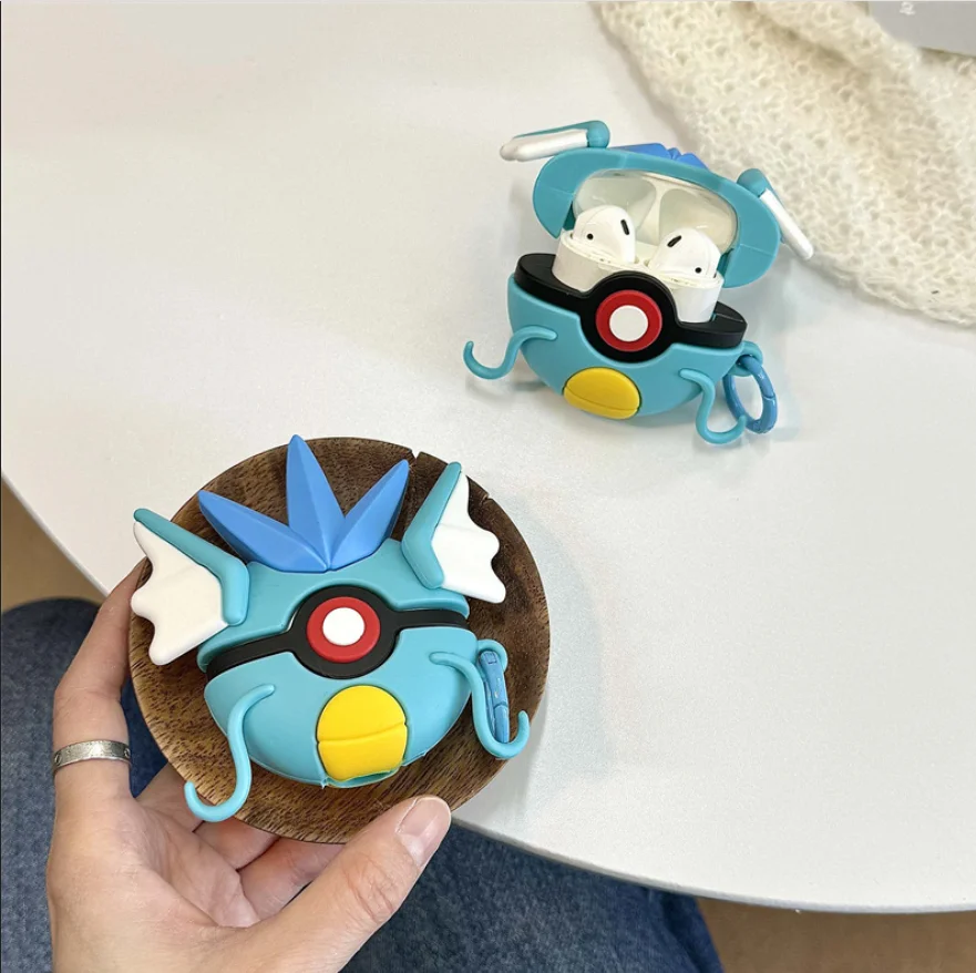 Защитный силиконовый чехол для наушников Pokemon Ball Gyarados для Airpods Pro 2, чехол/Airpods 4, 3, 2, 1, детский чехол