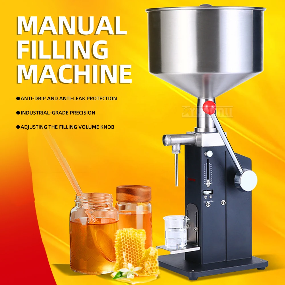 A03 Manual Filling Machine Small Quantitative Paste & Liquid Packaging Device Pressure Operated Desk Top Paste Filler